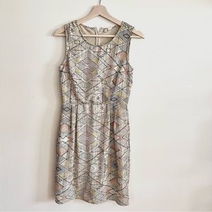 Japna Women Top Dress Geometric Knee Length Sleeveless Size M